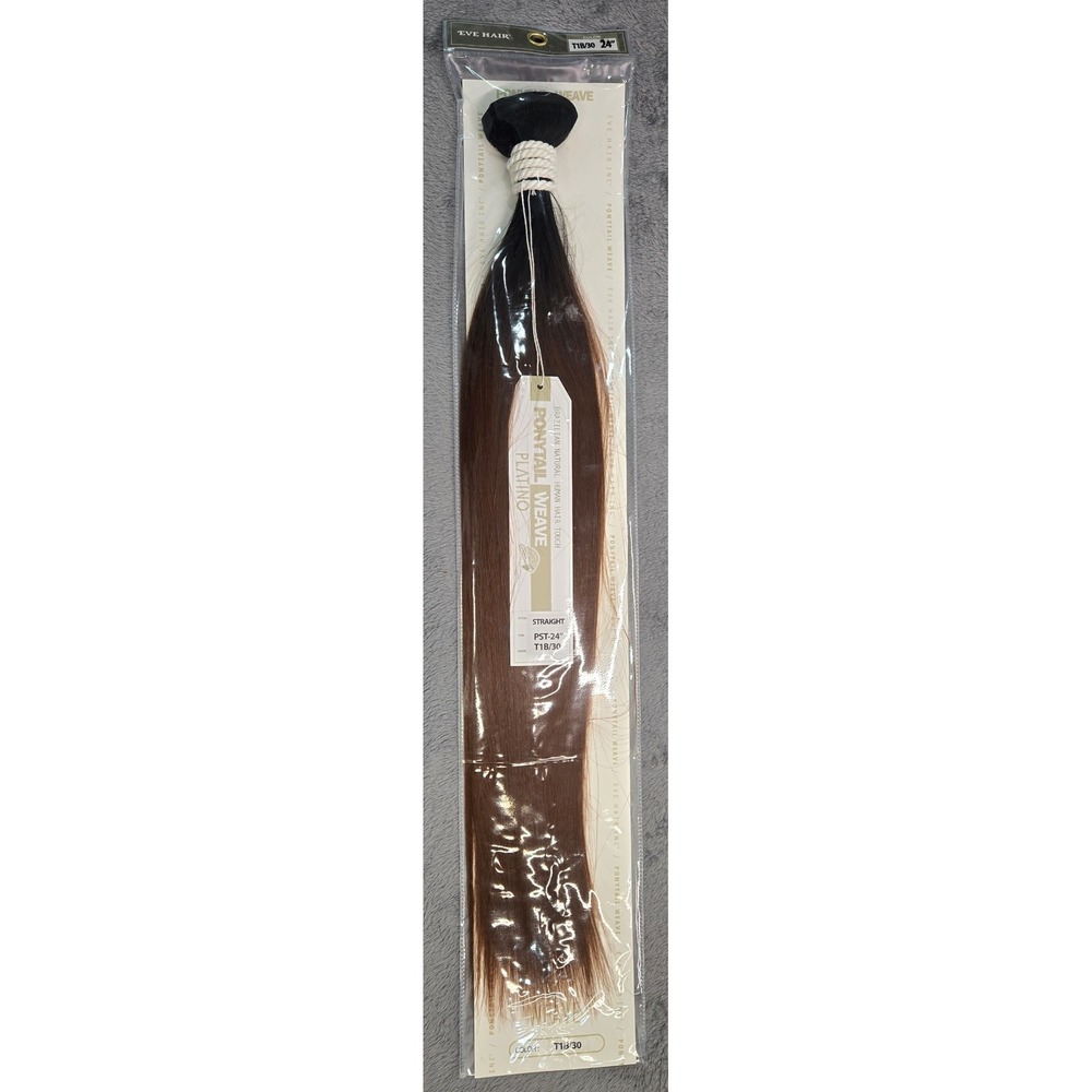 Eve Hair Platino Ponytail Weave 24 Inch Straight T1B/30 Brown Ombre PST-24